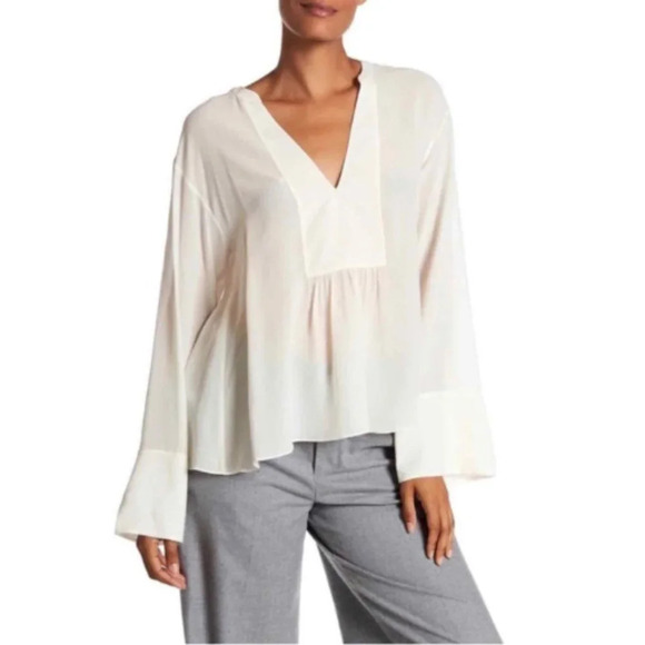 Theory Matara Pebbled Chiffon silk blouse 17369 - Picture 1 of 9